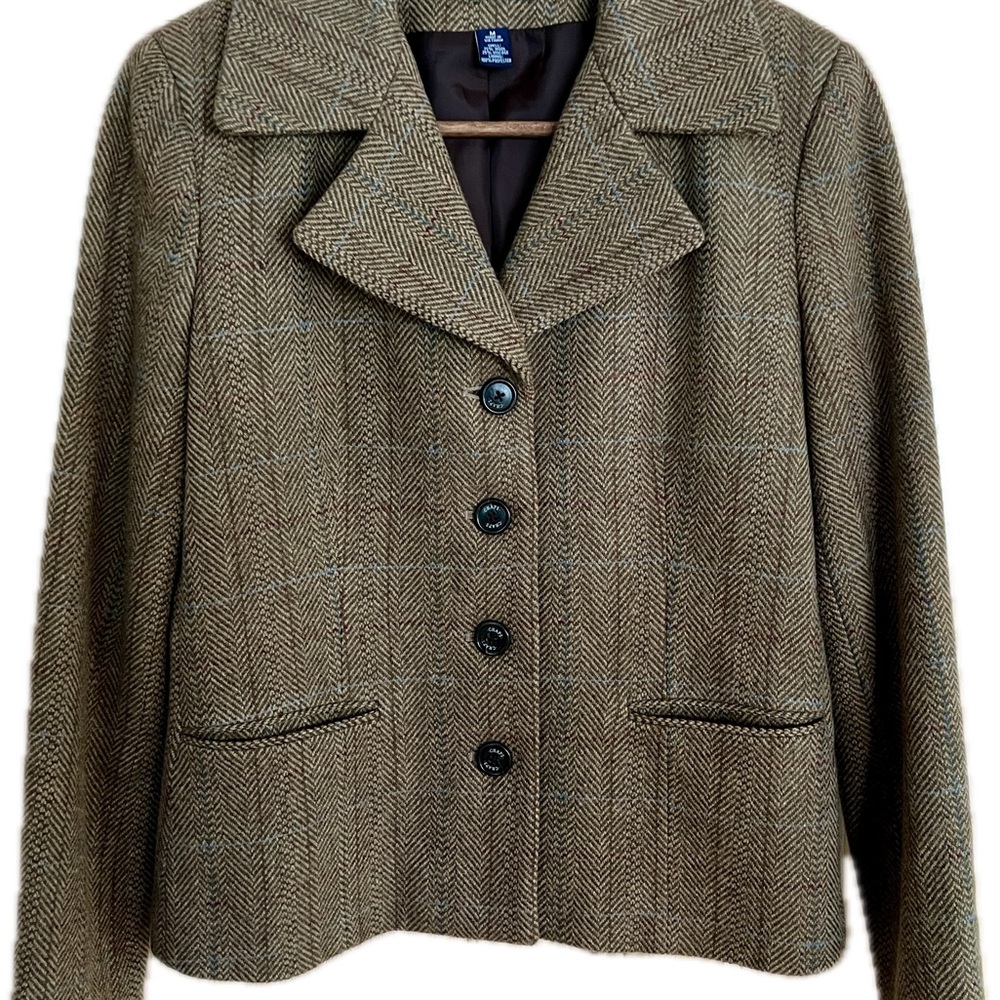 Chaps Ralph Lauren Tweed Herringbone Wool Blend Blazer Women’s Medium